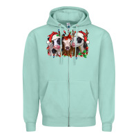 Seafoam funny christmas heifers Zipper Hoodie - Jasminsmagicworld
