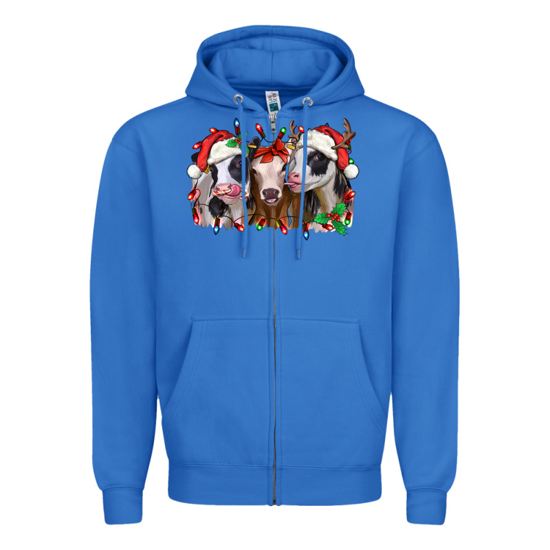 Funny Christmas Heifers Zipper Hoodie by Jasminsmagicworld | Teevron