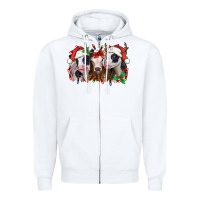 White funny christmas heifers Zipper Hoodie - Jasminsmagicworld