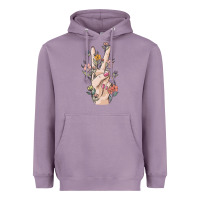 Lavender hand peace sign Heavyweight Hoodie - MaliasSmallBusiness