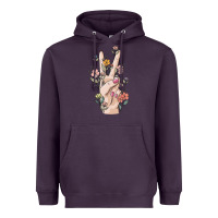 Plum hand peace sign Heavyweight Hoodie - MaliasSmallBusiness