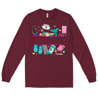 Burgundy nurse elements with costom name Long Sleeve Tee - AdoDesignShop
