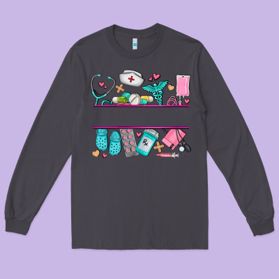 Nurse Elements With Costom Name Long Sleeve Tee Designed By Adodesignshop