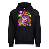 Black Mardi Gras pig Urban Hoodie - NancyCooperArtShop