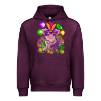 Mauve Wine Mardi Gras pig Urban Hoodie - NancyCooperArtShop