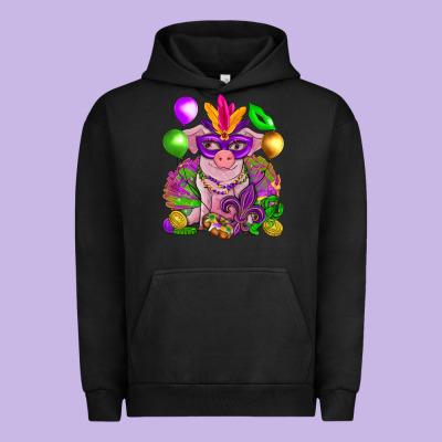 Mardi Gras Pig Urban Hoodie Designed By Nancycooperartshop