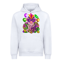 White Mardi Gras pig Urban Hoodie - NancyCooperArtShop