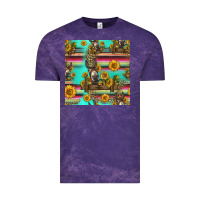 Cloud Purple sunflowers donkey seamless pattern Vintage Tee - HRA Design Shop