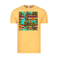 Vintage Mustard sunflowers donkey seamless pattern Vintage Tee - HRA Design Shop
