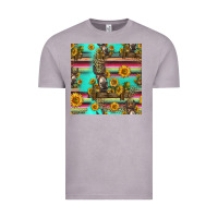Vintage Zinc sunflowers donkey seamless pattern Vintage Tee - HRA Design Shop
