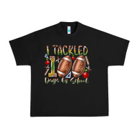 Black I Tackled 100 Days of School Urban Heavy Tee - RacoonDesign