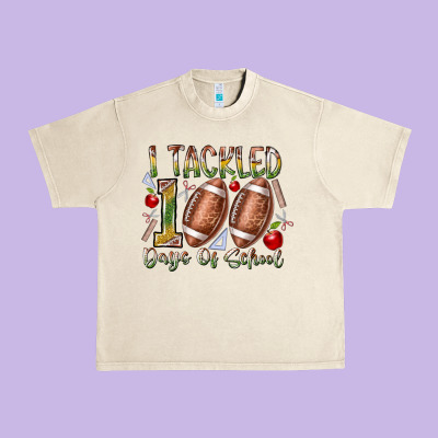 I Tackled 100 Days Of School Urban Heavy Tee Designed By Racoondesign