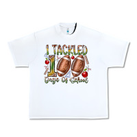 White I Tackled 100 Days of School Urban Heavy Tee - RacoonDesign