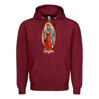 Burgundy our new lady of guadalupe Zipper Hoodie - BarkalooDesign