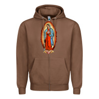 Chestnut our new lady of guadalupe Zipper Hoodie - BarkalooDesign