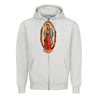 Dove Grey our new lady of guadalupe Zipper Hoodie - BarkalooDesign