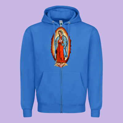 Our New Lady Of Guadalupe Zipper Hoodie Designed By Barkaloodesign