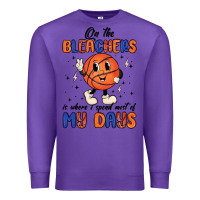 Purple on the bleachers is where i spend most of my days Premium Sweatshirt - MaliasSmallBusiness