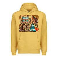 Antique Gold Fall American Football Autumn Mama Premium Hoodie - LillyAllenDesigns