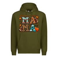 Army Green Fall American Football Autumn Mama Premium Hoodie - LillyAllenDesigns