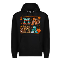 Black Fall American Football Autumn Mama Premium Hoodie - LillyAllenDesigns