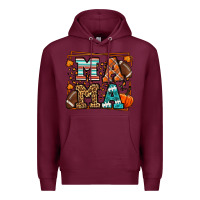 Burgundy Fall American Football Autumn Mama Premium Hoodie - LillyAllenDesigns