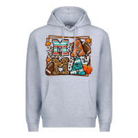 Heather Grey Fall American Football Autumn Mama Premium Hoodie - LillyAllenDesigns