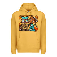 Mustard Fall American Football Autumn Mama Premium Hoodie - LillyAllenDesigns