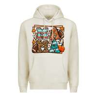 Oatmeal Heather Fall American Football Autumn Mama Premium Hoodie - LillyAllenDesigns