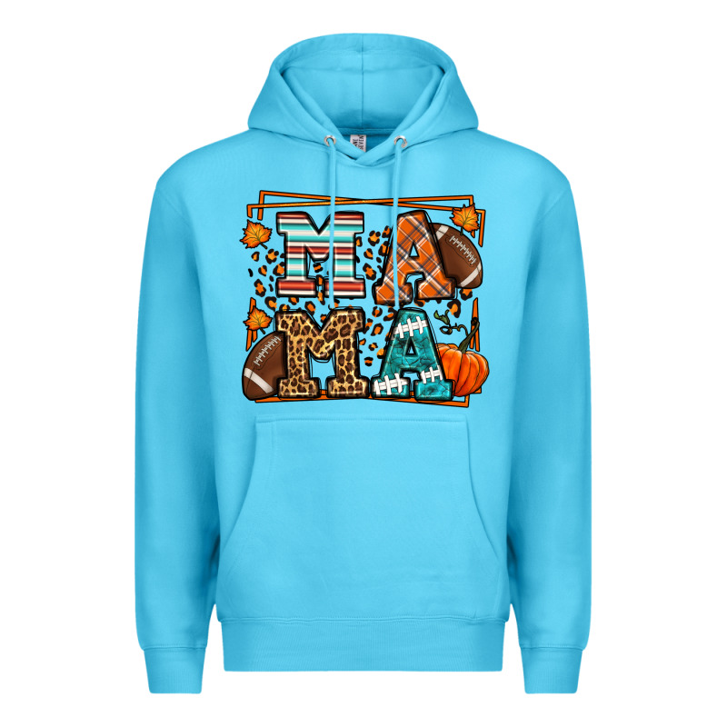Fall American Football Autumn Mama Premium Hoodie by LillyAllenDesigns | Teevron