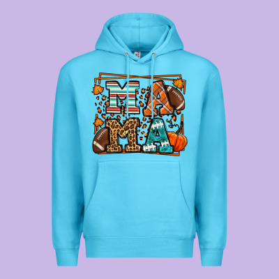 Fall American Football Autumn Mama Premium Hoodie Designed By Lillyallendesigns