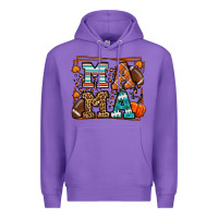 Purple Fall American Football Autumn Mama Premium Hoodie - LillyAllenDesigns