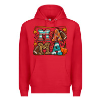 Red Fall American Football Autumn Mama Premium Hoodie - LillyAllenDesigns