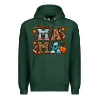 Sports Green Fall American Football Autumn Mama Premium Hoodie - LillyAllenDesigns