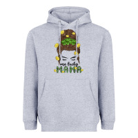 Heather Grey one lucky mama Heavyweight Hoodie - MaliasSmallBusiness