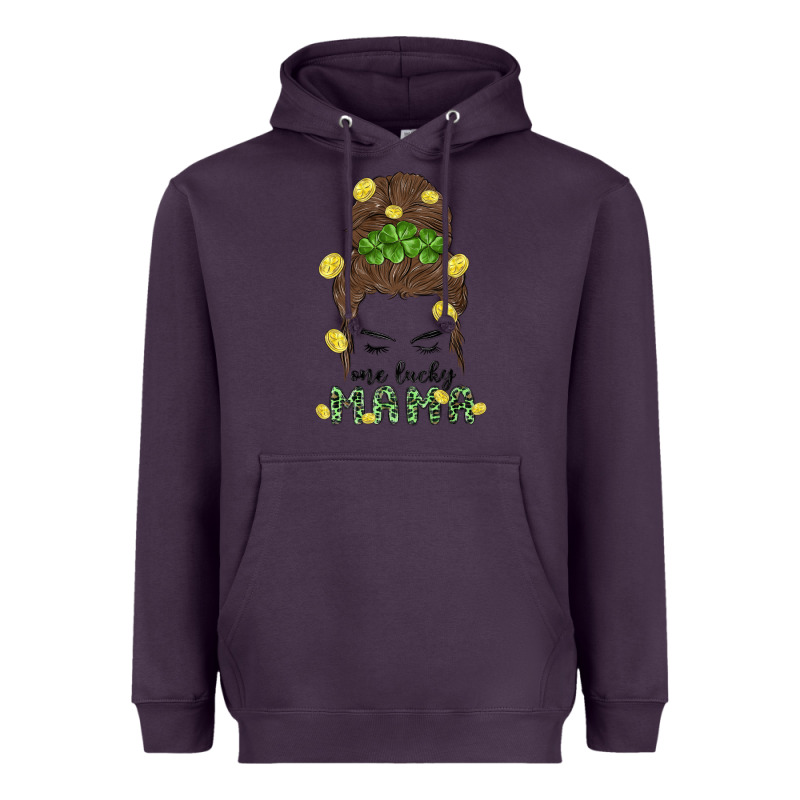 One Lucky Mama Heavyweight Hoodie by MaliasSmallBusiness | Teevron