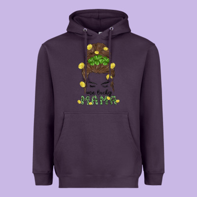 One Lucky Mama Heavyweight Hoodie Designed By Maliassmallbusiness