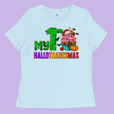 My First Hallothanksmas Ladies Tee Designed By Adodesignshop