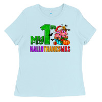 Baby Blue my first hallothanksmas Ladies Tee - AdoDesignShop