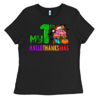 Black my first hallothanksmas Ladies Tee - AdoDesignShop