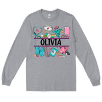 Heather Grey nurse elements with costom name Long Sleeve Tee - AdoDesignShop