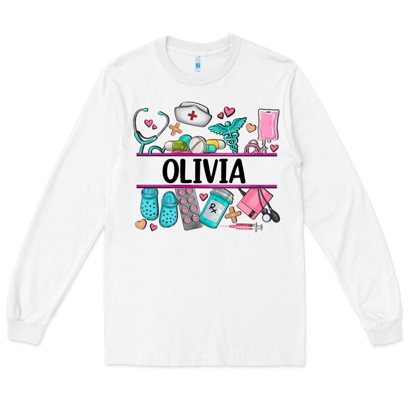 Nurse Elements With Costom Name Long Sleeve Tee by AdoDesignShop | Teevron