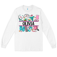White nurse elements with costom name Long Sleeve Tee - AdoDesignShop