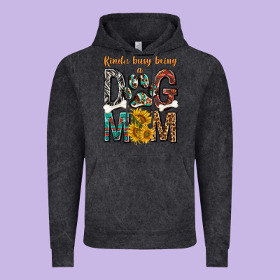 Kinda Busy Being A Dog Mom Vintage Hoodie Designed By Texasbilliewilder