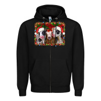 Black christmas heifers Zipper Hoodie - Jasminsmagicworld