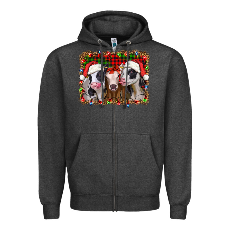 Christmas Heifers Zipper Hoodie by Jasminsmagicworld | Teevron