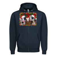 Navy christmas heifers Zipper Hoodie - Jasminsmagicworld