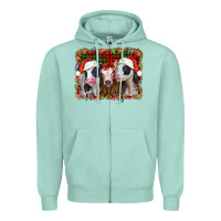 Seafoam christmas heifers Zipper Hoodie - Jasminsmagicworld