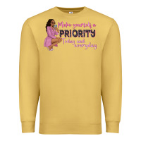 Antique Gold make yourself a priority today and everyday afro w Premium Sweatshirt - NancyCooperArtShop
