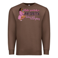 Chestnut make yourself a priority today and everyday afro w Premium Sweatshirt - NancyCooperArtShop